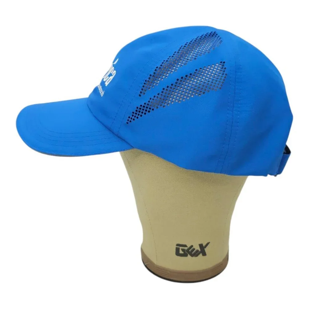 EcoElectrica Side Mesh Strapback Cap Embroidered Logo Trucker Baseball Hat Blue